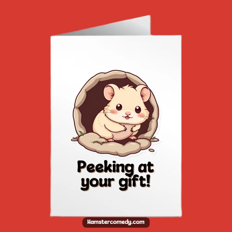 Free Printable Birthday Card: Peeking Hamster Fun, Cute Critter Downloadable