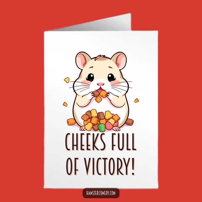 Free Printable Congrats Card: Full Cheeks Hamster - Funny Downloadable Gift
