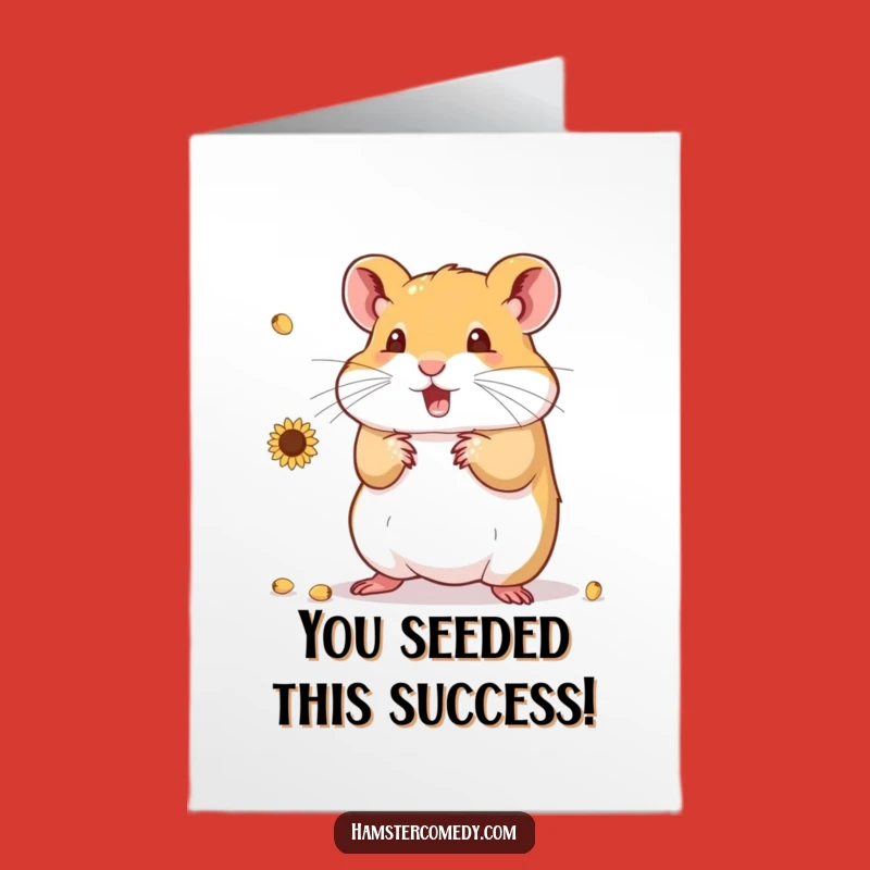 Free Printable Congrats Card Funny Hamster Juggling Seeds Downloadable Gift