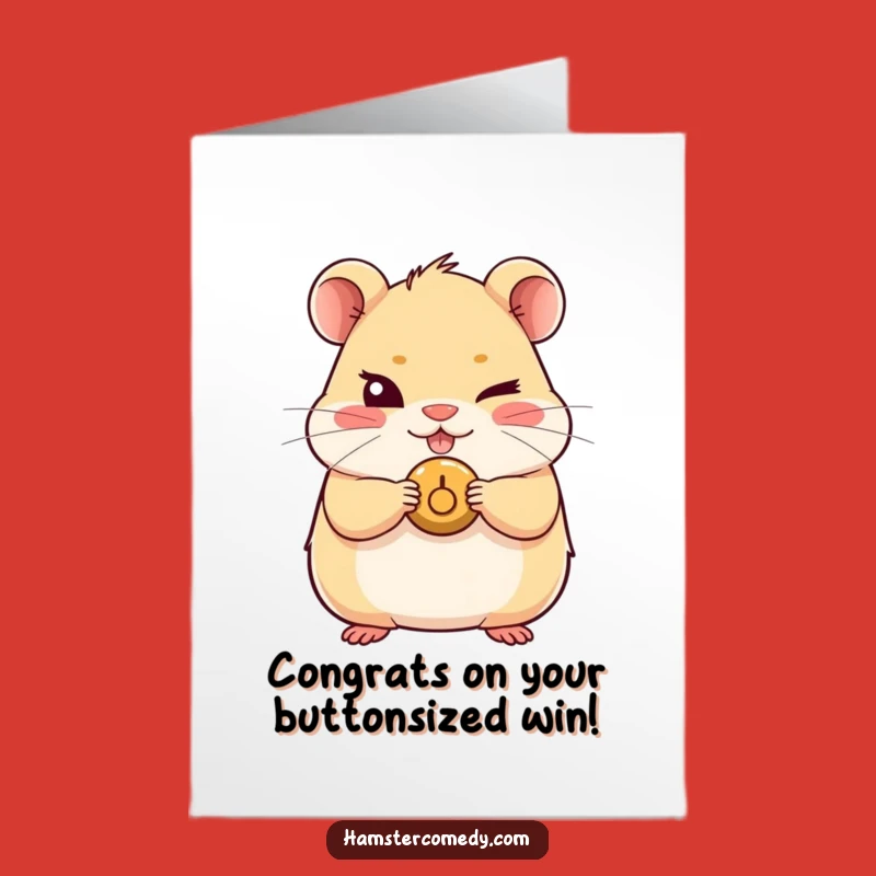 Free Printable Congrats Card: Mischievous Hamster, Playful Downloadable for Wins