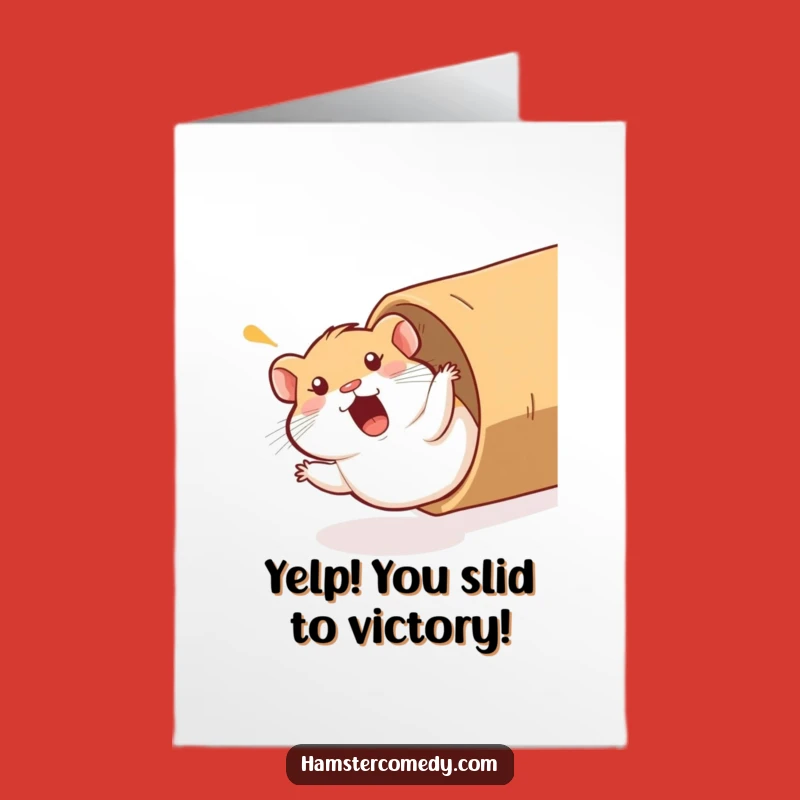 Free Printable Congrats Card: Hamster Tube Slide, Funny Downloadable Gift