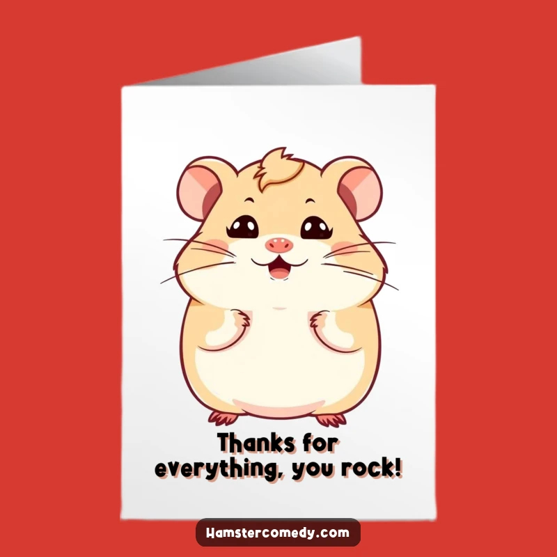 Free Printable Thank You Card: Funny Hamster Gratitude, Hilarious Thank You Downloadable