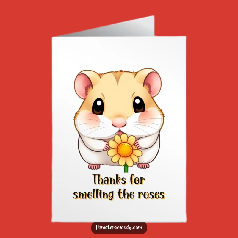 Free Printable Thank You Card: Adorable Hamster, Funny Downloadable Gratitude