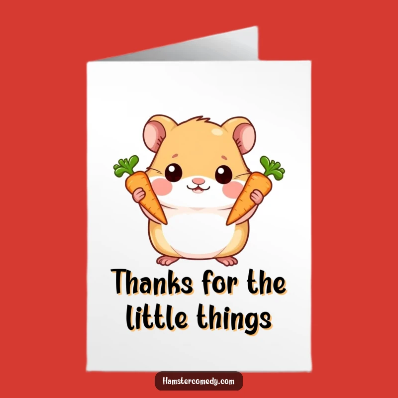 Free Printable Thank You Card: Hamster's Carrot Gift! Downloadable DIY.