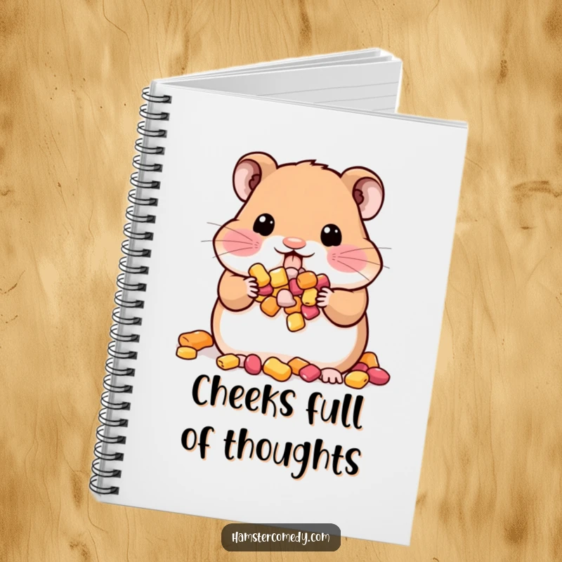 Funny Kawaii Hamster Notebook: A hamster with stuffed cheeks, perfect for writing down snack notes and treat ideas.