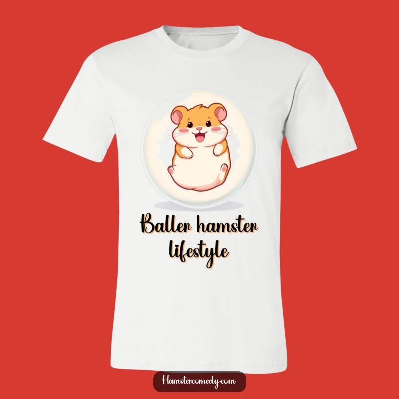 Funny Hamster Ball Roller Tee: Gleeful Rodent's Hilarious Fun Shirt Gift