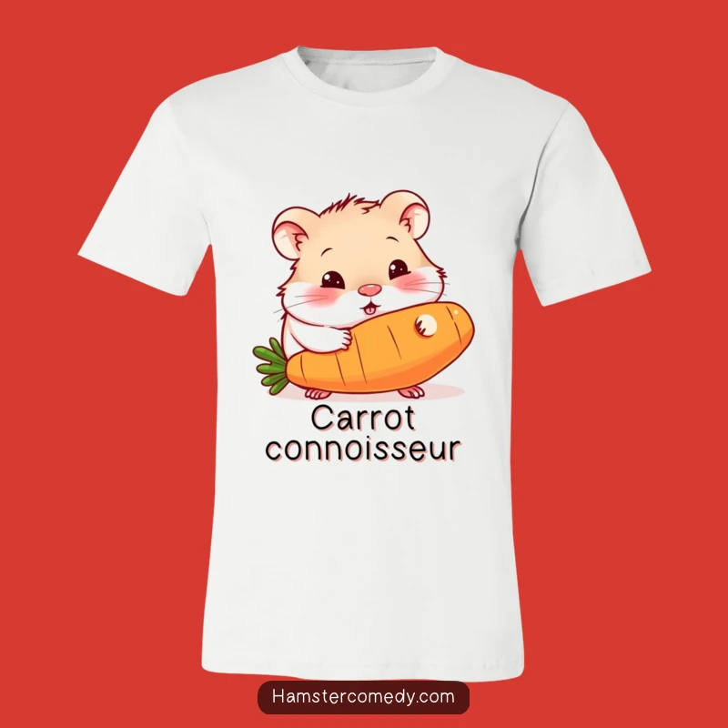 Funny Hamster Carrot Tee: Curious Rodent Munching Giant Veggie Shirt Gift