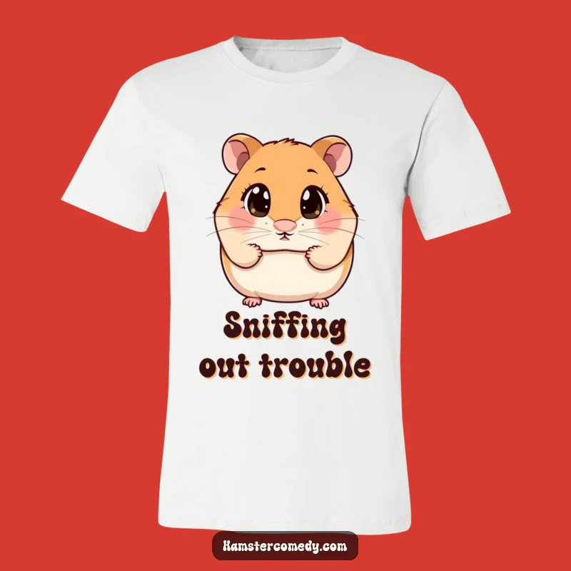 Funny Kawaii Hamster Sniffing T-Shirt: Curious Expression Tee
