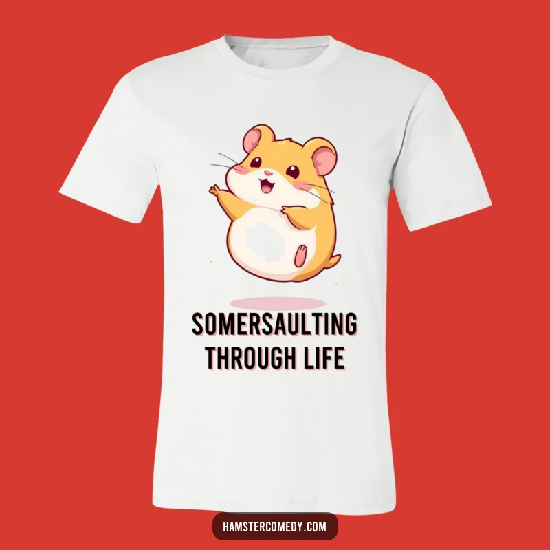 Funny Kawaii Hamster Somersault T-Shirt: Cute Acrobat Tee