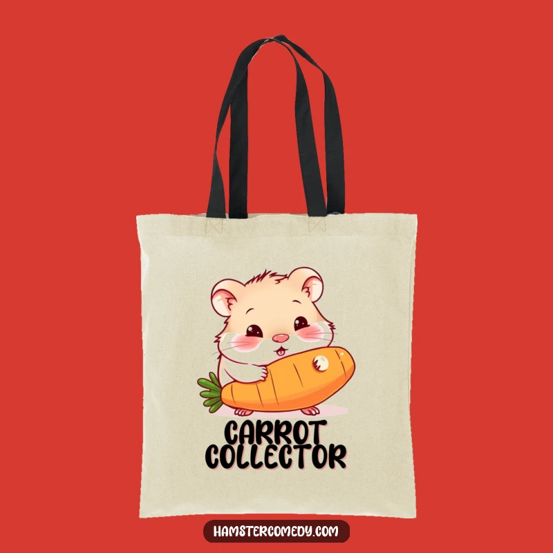 Funny Hamster Carrot Tote: Curious Rodent Bag Munching Giant Veggie Gift