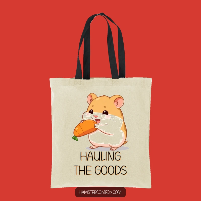 Funny Determined Hamster Carrot Tote Bag - Joyful Pet Accessory Gift