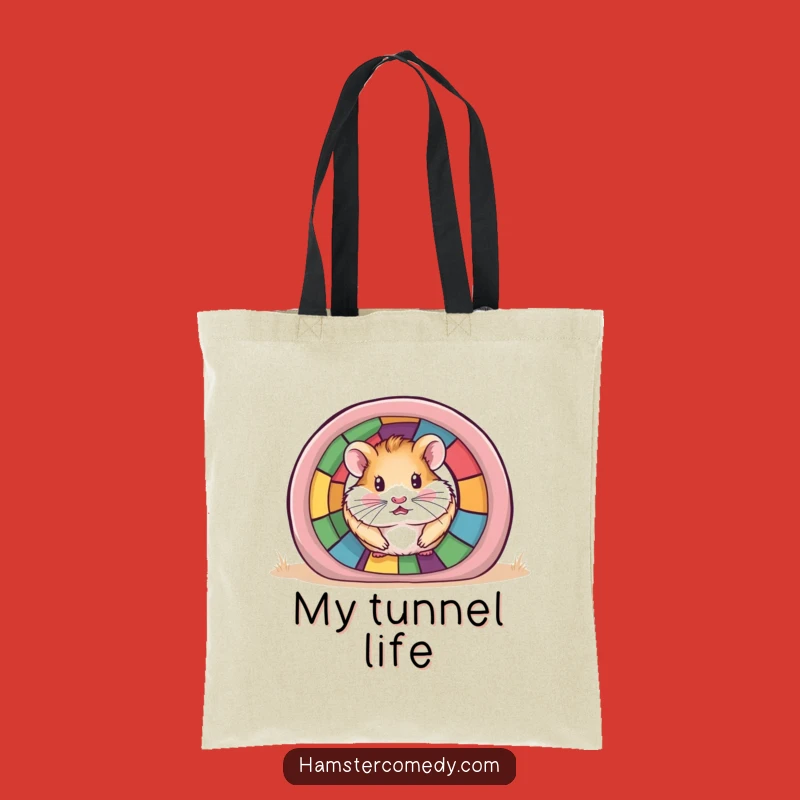 Funny Hamster Tunnel Tote Bag: Carry Your Curiosity, Ideal Gift!