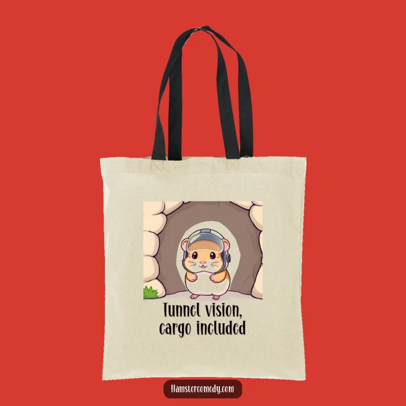 Funny Hamster Tunnel Tote: Stylish Rodent Explorer Bag with Helmet Humorous Gift