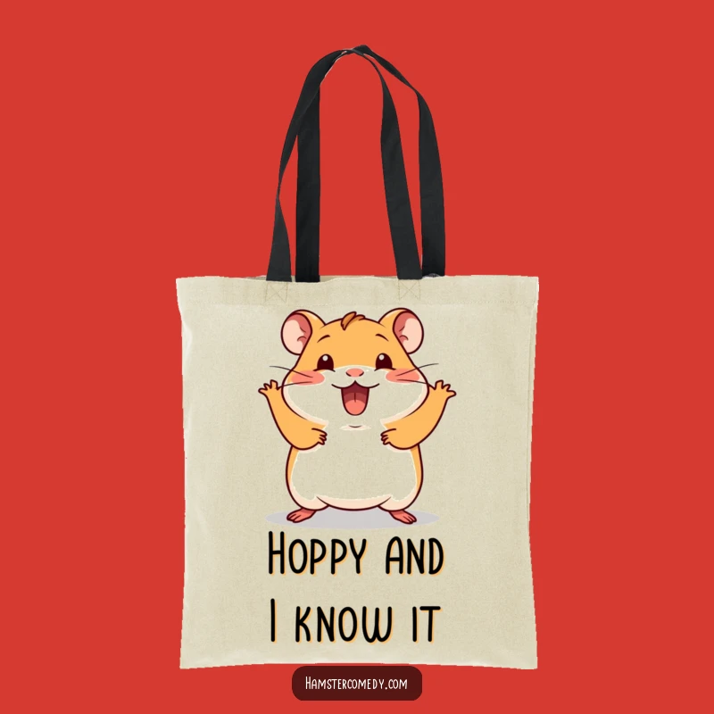 Funny Kawaii Hamster Tote Bag: Silly Hop Design, Spacious & Humorous Gift