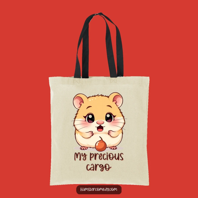 Funny Surprised Hamster Tote Bag: Carry Your Finds with This Hilarious Wide-Eyed Hamster, Great Funny Gift