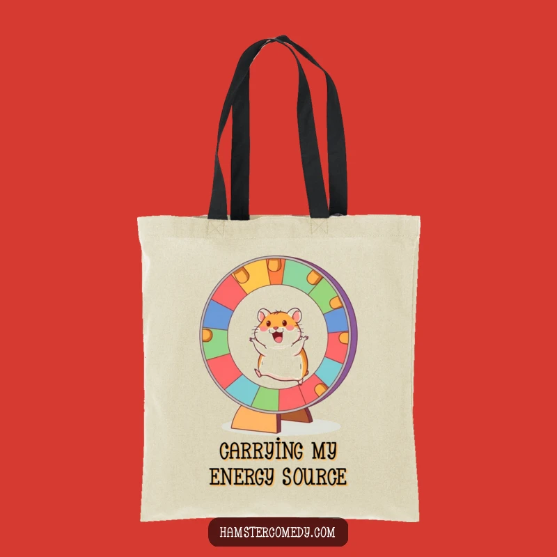 Stylish Funny Hamster Wheel Tote Bag: Carry Your Energy with Colorful Flair